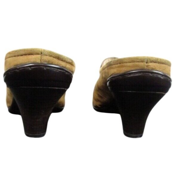 Sofft Embroidered Slip-On Mule Heels Tan Suede Size 8.5 - Picture 6 of 8